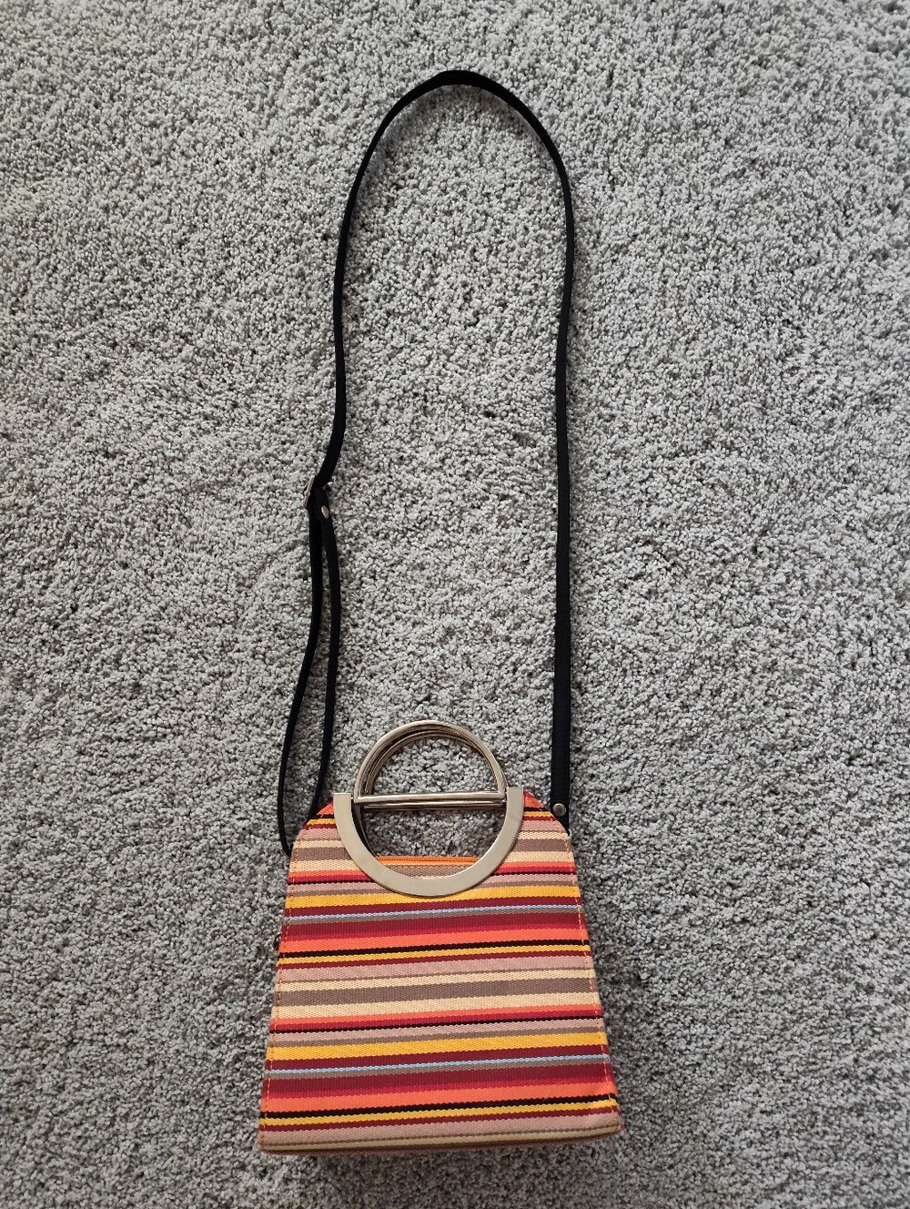 Striped Multicolor Crossbody Tote - Unbranded